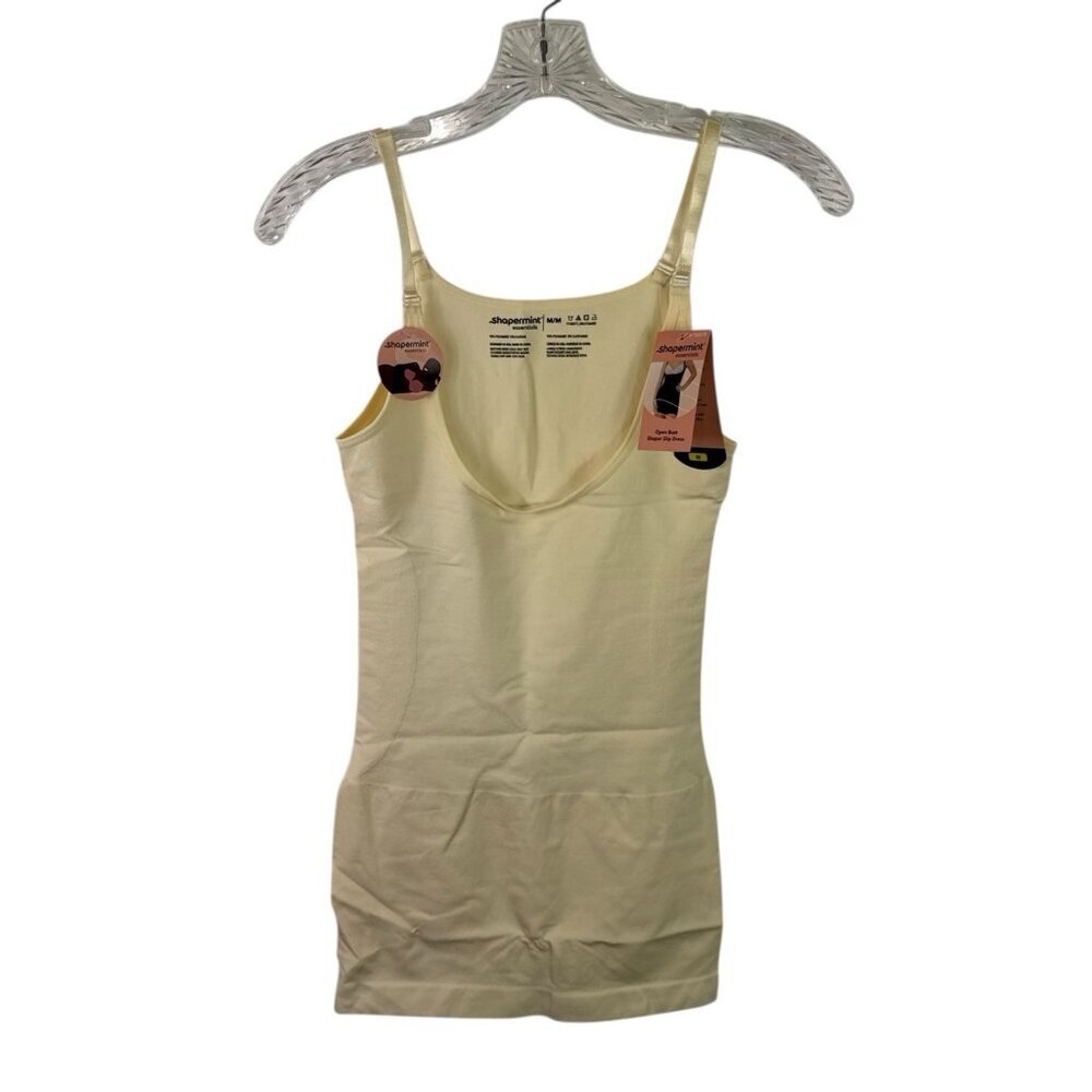 Shapermint Women's M Open Bust Shaper Slip‎ Dress Creme NWT